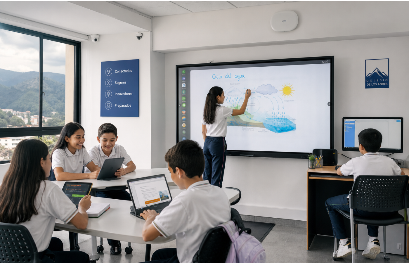 Espacio educativo preparado para el aprendizaje colaborativo